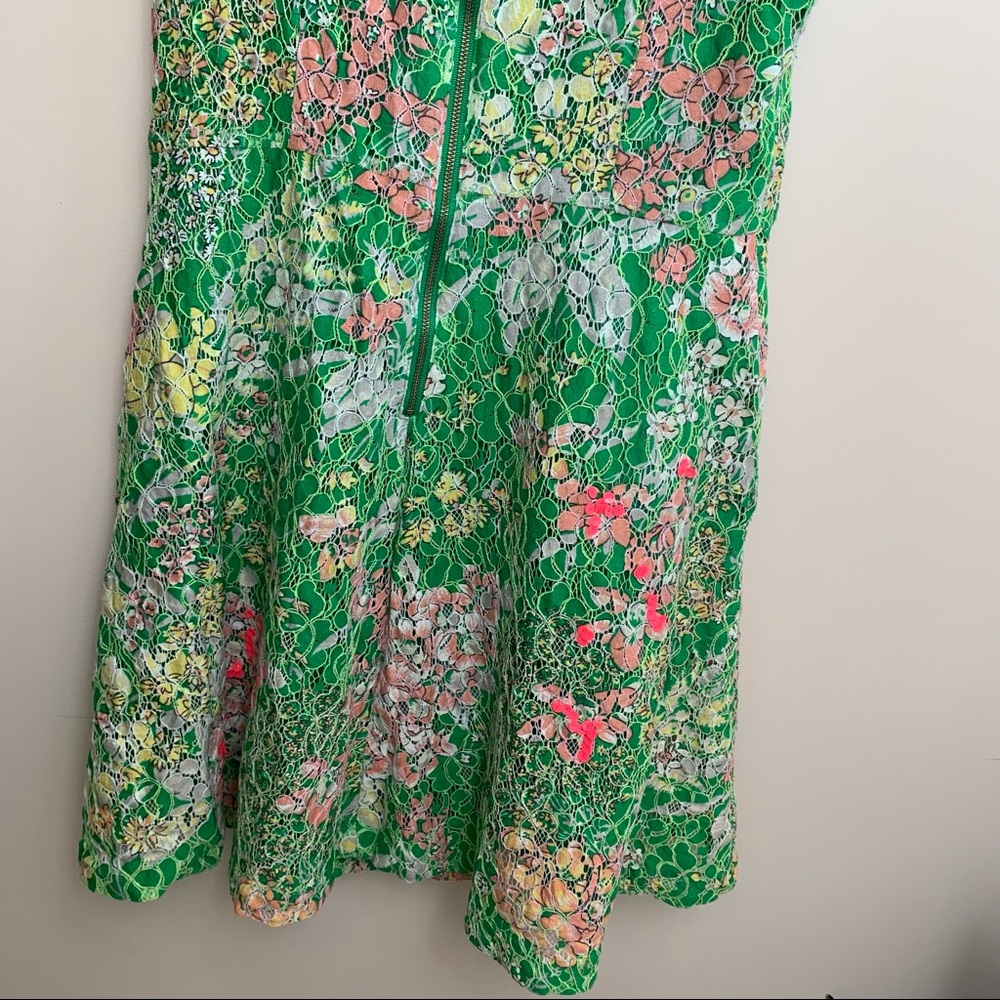 Anthropologie Maeve 10 dress verbena green floral lace pink - Picture 4 of 6